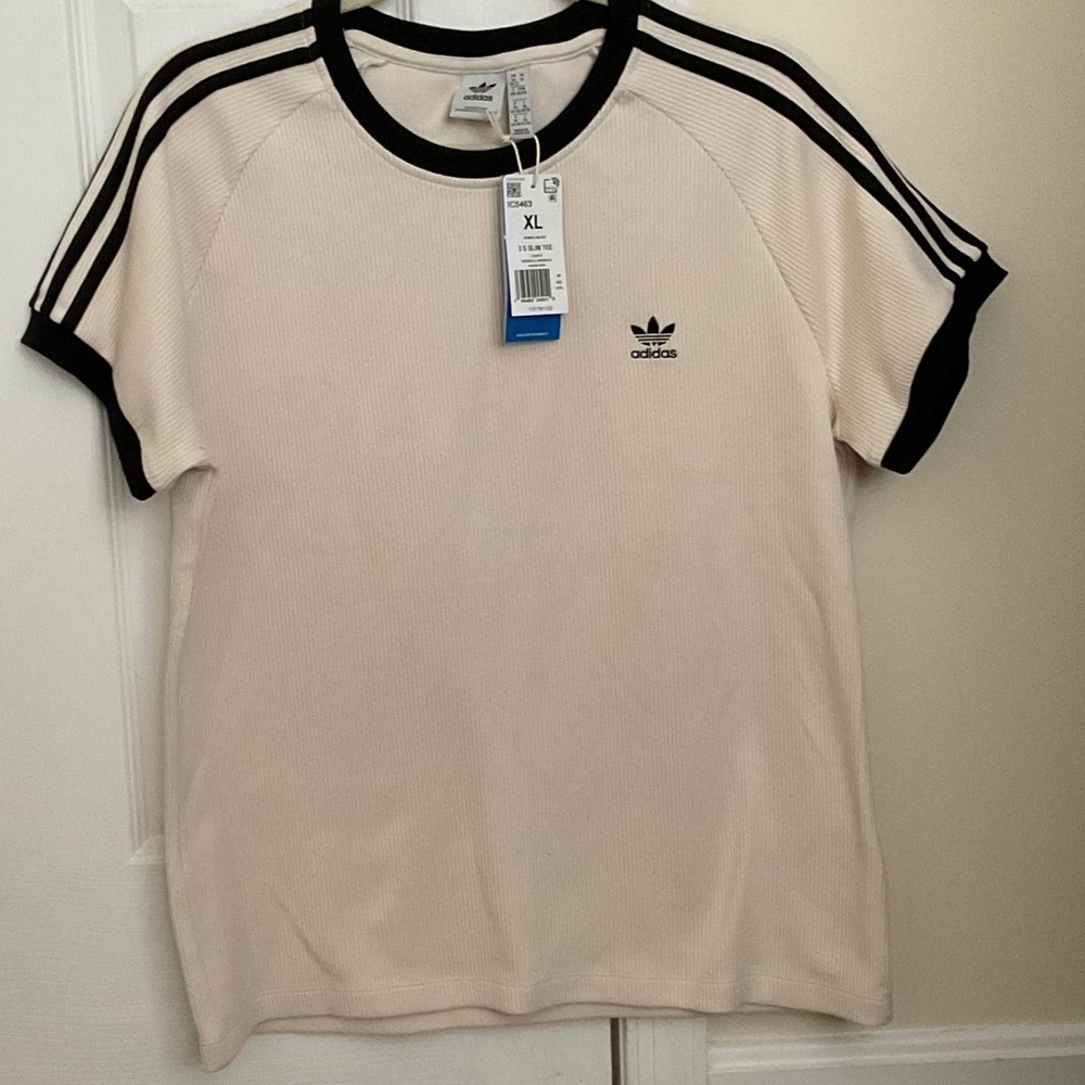 Adidas Women’s Wonder White and Black Short Sleeve Tee